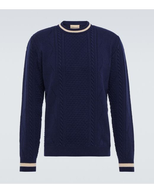 Gucci Wool Sweater in White for Men Lyst UK