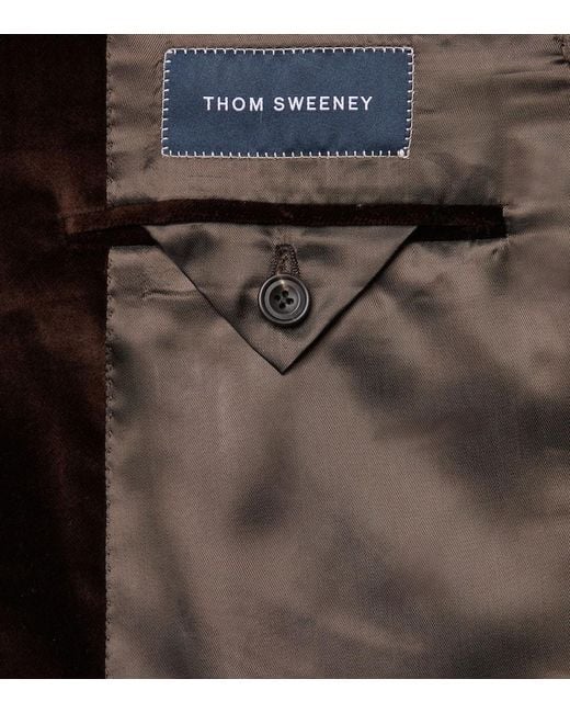 Thom Sweeney Black Cotton Velvet Blazer for men