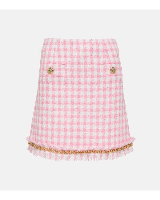 Rebecca Vallance Pink Gabrielle Houndstooth Miniskirt