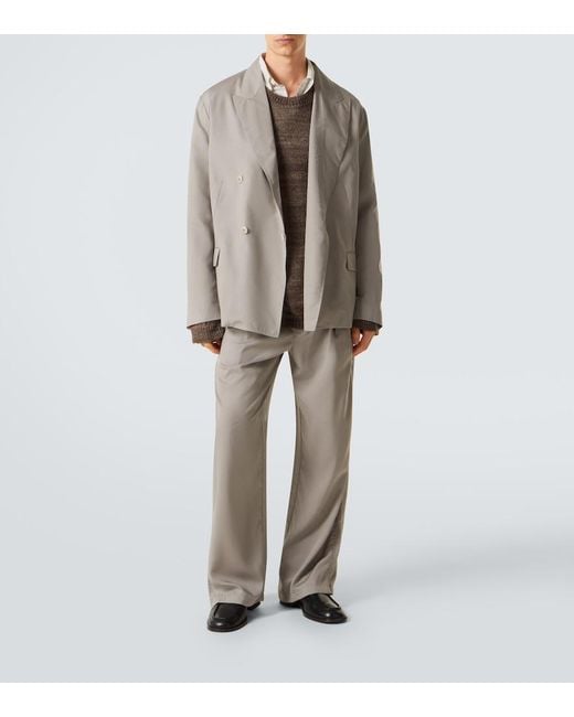 Our Legacy Gray Halt Double-Breasted Blazer for men