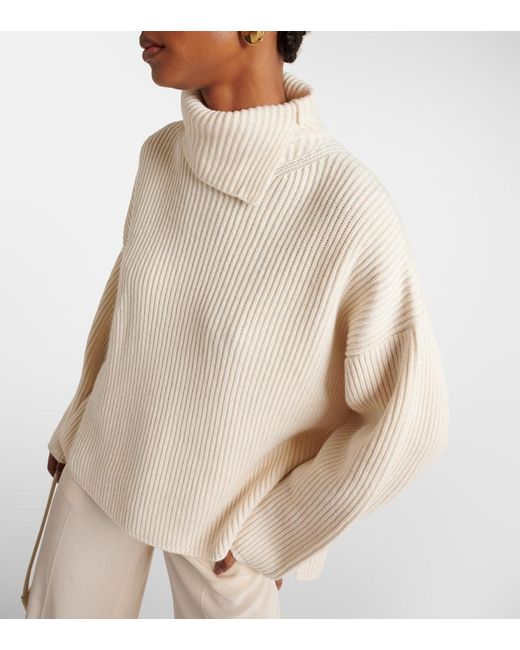 Joseph White Wool, Cashmere And Silk Turtleneck Sweater