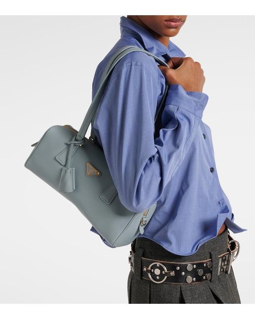 Prada Blue Medium Leather Shoulder Bag
