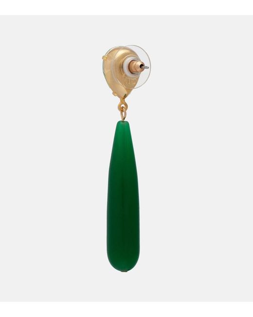 Jennifer Behr Green Caroline Embellished Drop Earrings