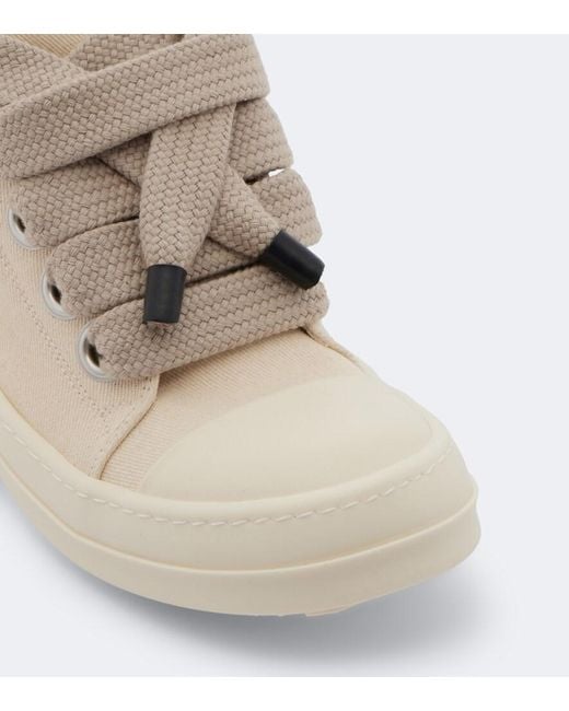 Rick Owens White Drkshdw Jumbolace Denim Sneakers