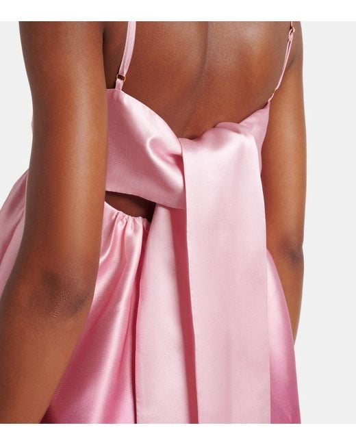 ALÉMAIS Red Inez Ombre Satin Cocktail Dress