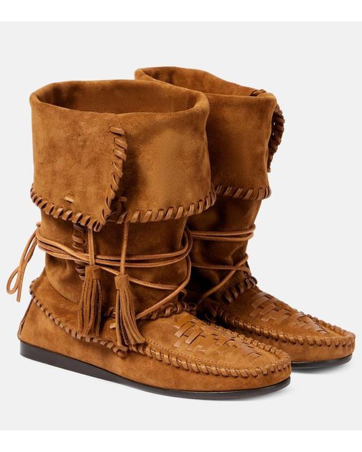 Isabel Marant Brown Winki Suede Ankle Boots