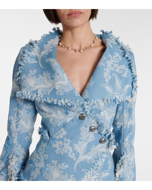 Vivienne Westwood Blue Worth More Jacquard Denim Jacket