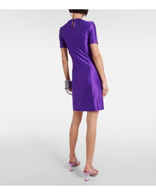 Vestido corto asimetrico drapeado Rabanne de color Purple