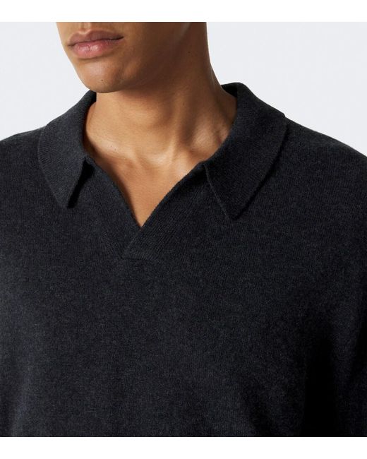 LeKasha Black Bale Cashmere Polo Sweater for men