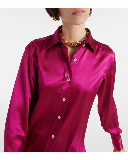 Tom Ford Pink Silk Satin Shirt