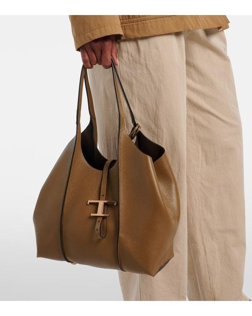 Tod's Brown Tote Bag T Timeless Aus Leder