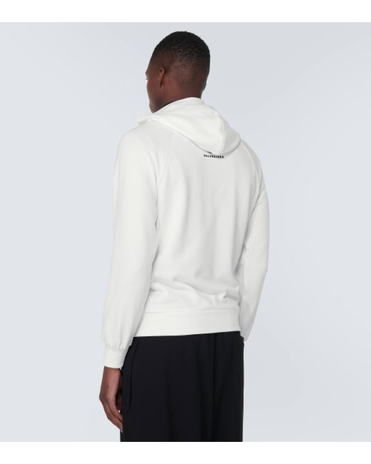 Balenciaga White Logo Hooded Technical Jacket for men