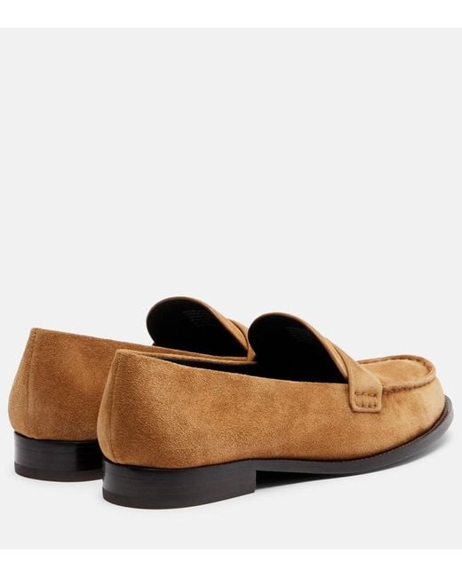 Tory Burch Brown Suede Penny Loafers