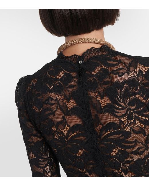 Rabanne Black Floral Lace Top