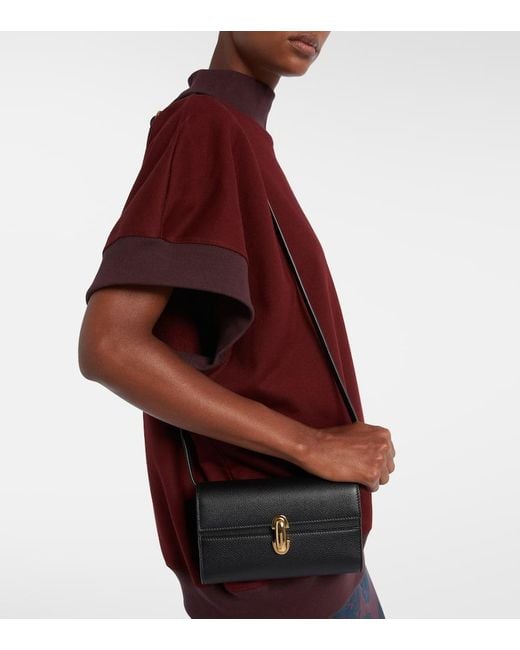 SAVETTE Black Symmetry Mini Leather Shoulder Bag