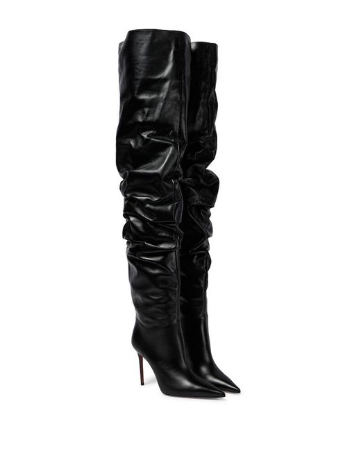 AMINA MUADDI Black Jahleel Leather Over-The-Knee Boots
