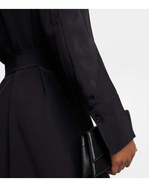 Joseph Black Danville Silk Crepe De Chine Midi Dress