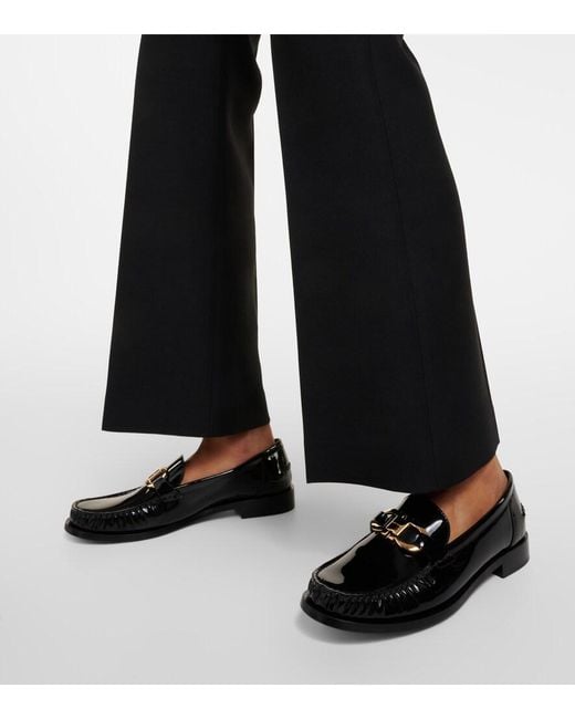 Ferragamo Black Maryan Leather Loafers