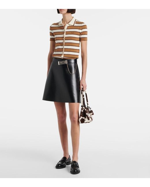Prada Brown Striped Cotton Top