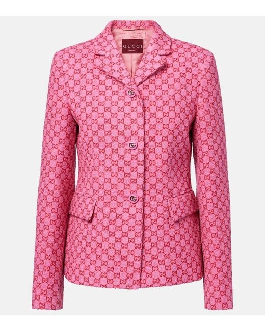 Gucci Pink Jacke Gg Aus Boucle