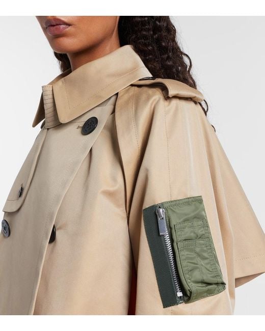 Sacai Natural Jacke Aus Gabardine Und Twill