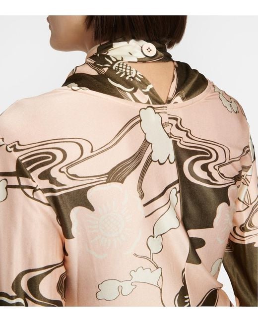 Jil Sander Natural Printed Midi Dress