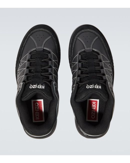 KENZO Black Pxt Leather Sneakers for men