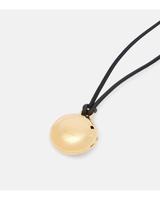 Loewe White Pebble-Plated Leather Bag Charm