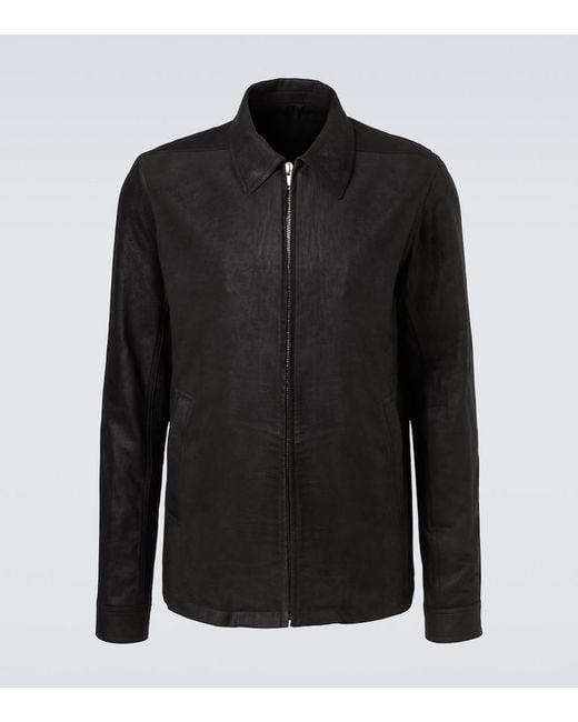 Rick Owens Black Brad Suede Jacket for men