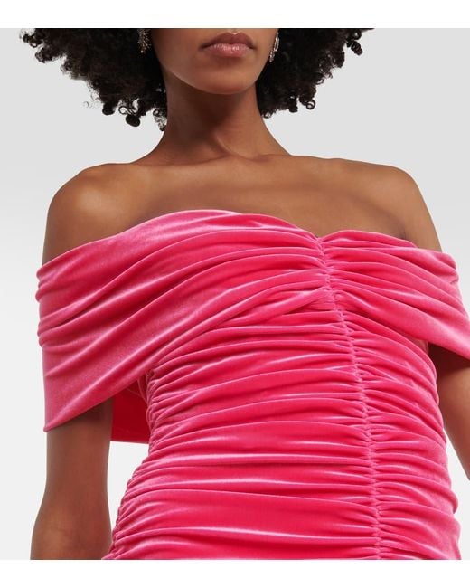 Monique Lhuillier Pink Robe Aus Samt