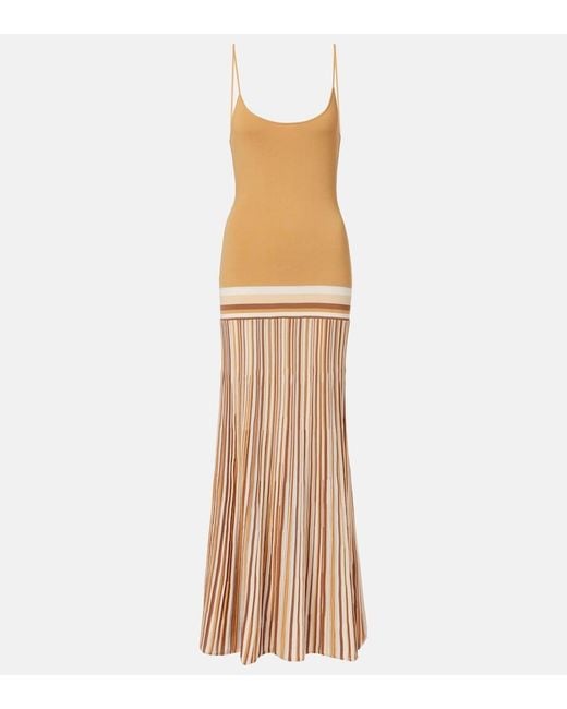 Faithfull The Brand Metallic Citara Knitted Cotton-Blend Maxi Dress