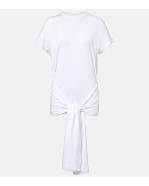Totême White Tie-Waist Jersey Top