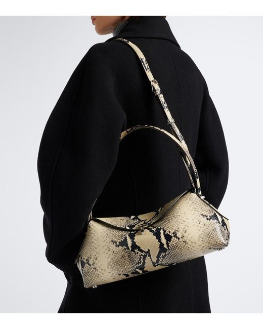 Totême White T-Lock Small Leather Shoulder Bag