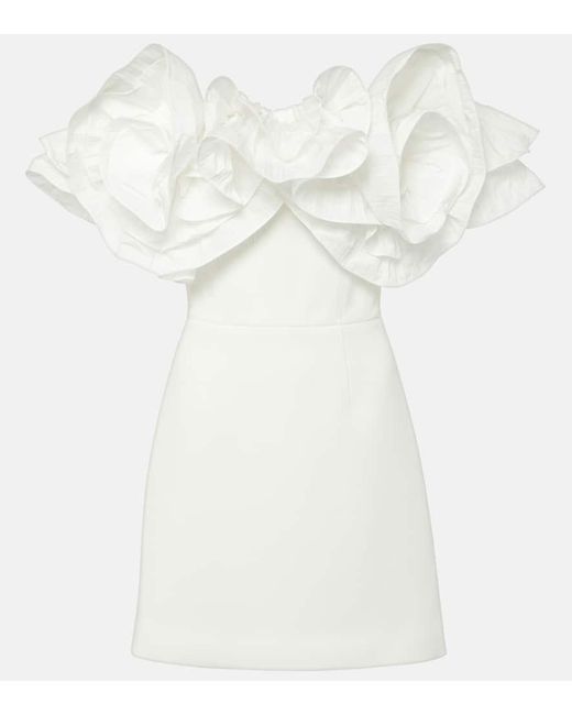 Rebecca Vallance White Bridal Tessa Ruffled Mini Dress