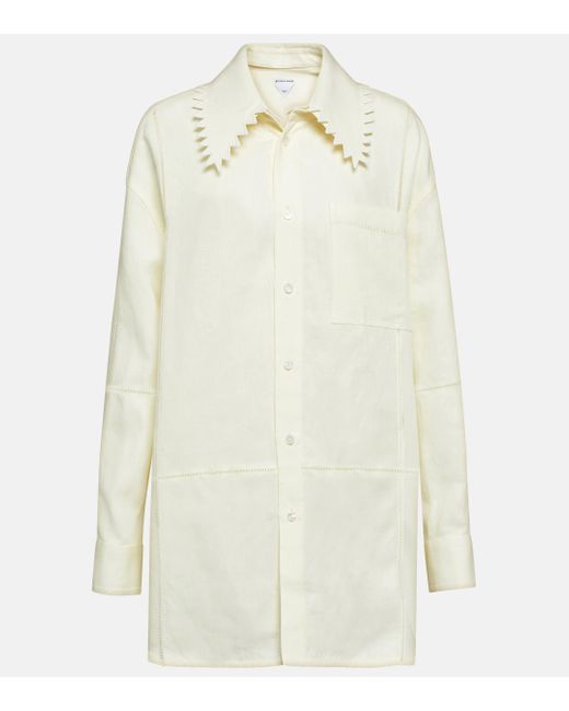 Bottega Veneta White Oversized Linen Shirt