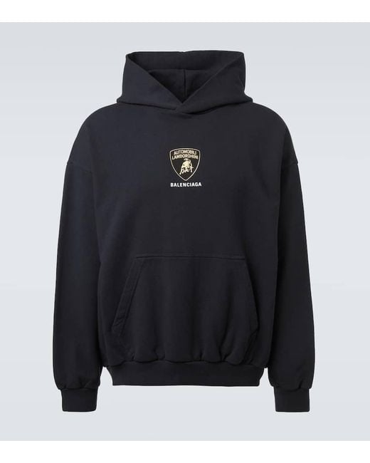 Balenciaga Blue X Automobili Lamborghini Cotton Hoodie for men
