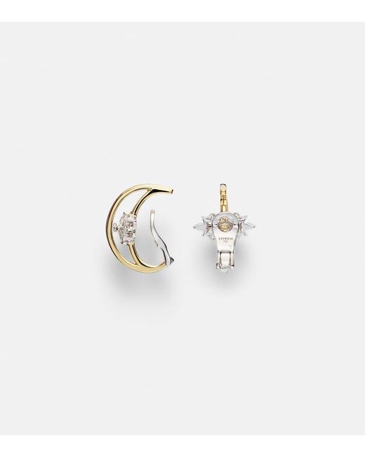 YEPREM Metallic Golden Strada 18Kt And Earrings With Diamonds