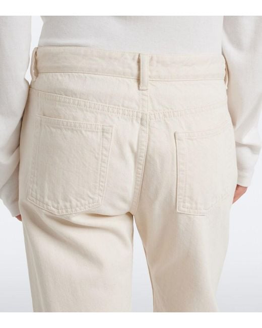 The Row Natural Riaco Mid-Rise Straight Jeans