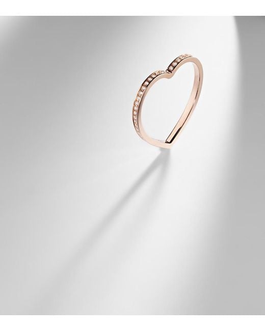 Repossi White Antifer 18Kt Rose Ring With Diamonds