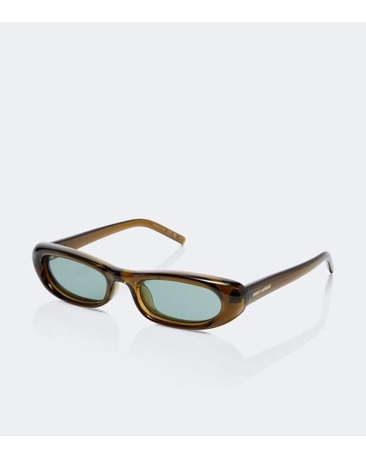 Saint Laurent Green Sl 557 Shade Plump Rectangular Sunglasses