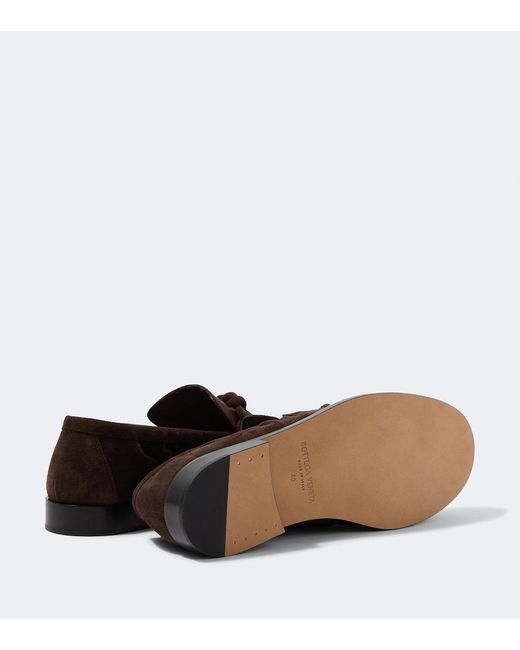 Bottega Veneta Brown Astaire Knot Suede Loafers for men