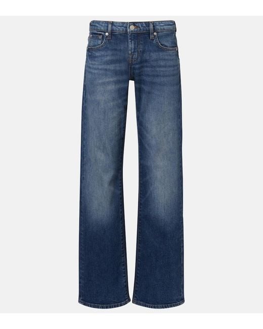 7 For All Mankind Blue Low Straight Jeans