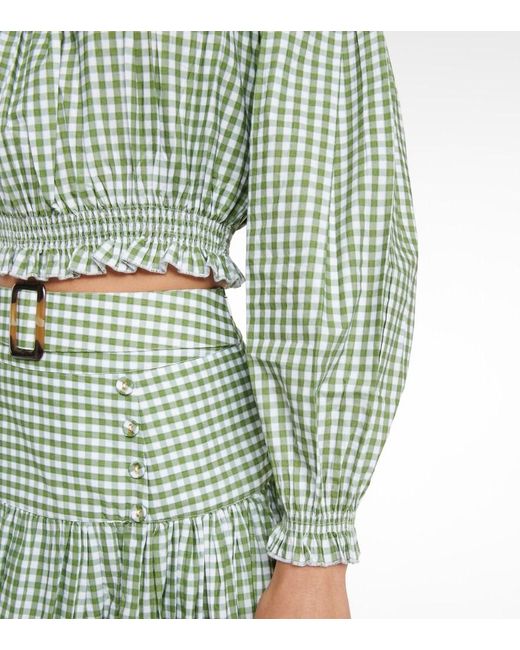 Alexandra Miro Green Gingham Cotton Crop Top