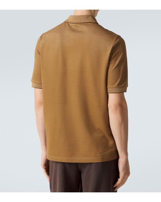 Canali Brown Cotton Polo Shirt for men