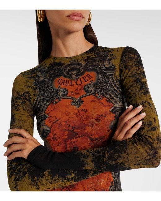 パンツ THE MEDAILLON PRINT MESH Jean Paul Gaultier Medallion Printed Mesh Catsuit | Lyst