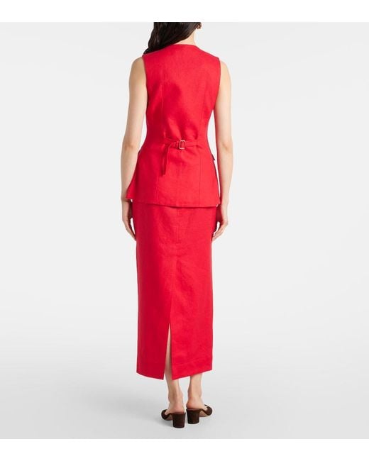Chaleco Matilda De Lino Posse de color Red