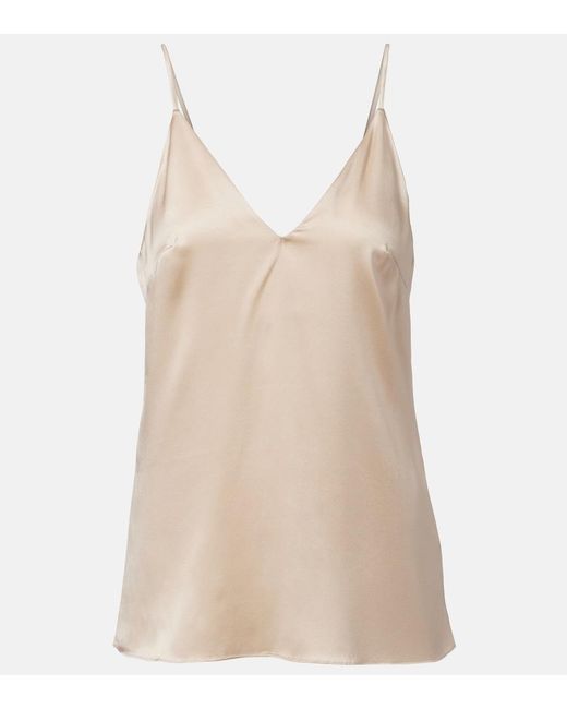 Brunello Cucinelli Natural Silk-Blend Satin Camisole