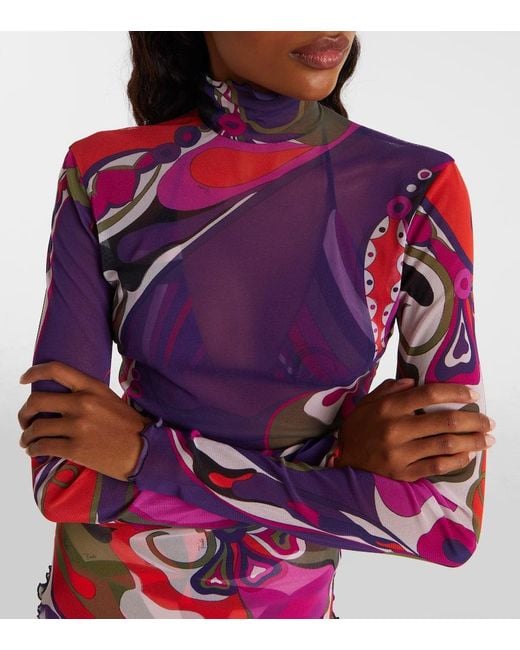 Emilio Pucci Purple Top Orchidee Aus Tuell
