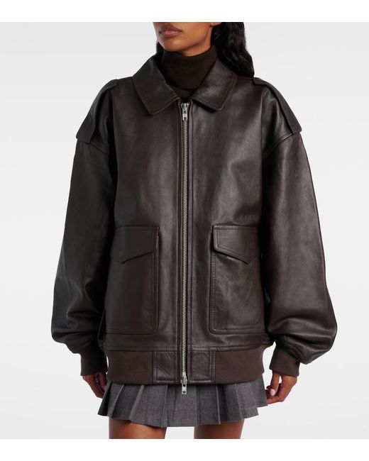 Frankie Shop Black Viper Leather Jacket