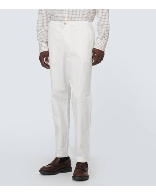 Pantalones tapered en mezcla de algodon Polo Ralph Lauren de hombre de color White